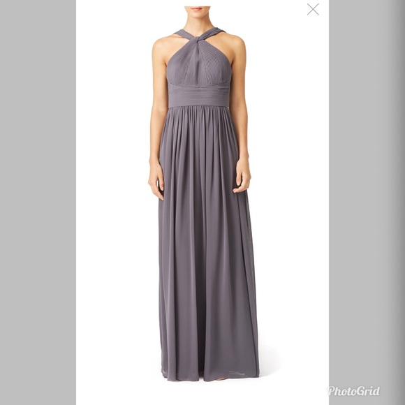 Slate & Willow- Charcoal Hayley Halter Gown - Picture 1 of 9